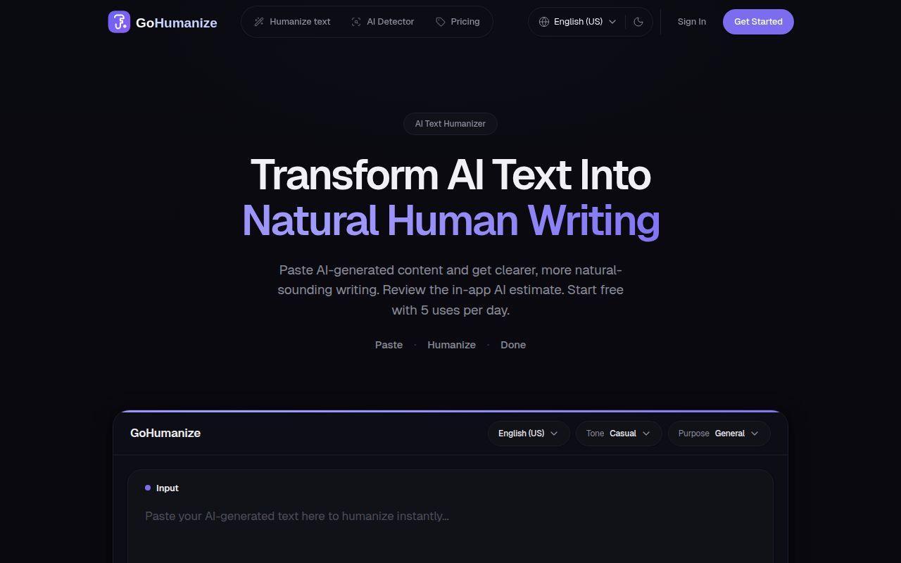 GoHumanize screenshot